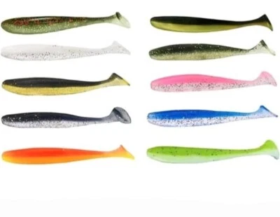 Softbait Angelköder Silikon Köder Gummifisch Wurm Raubfisch Angeln  Gummi  10Stk - Bild 1 von 2