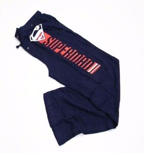Men's SUPERMAN Pajama Lounge Sleep Pants [White Logo] - S