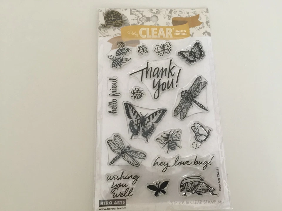 Hero Arts Poly Clear STAMPS Set Bugs From The Vault CM354