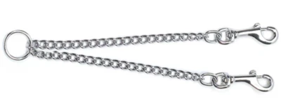 Chain Coupler For Dog Lead. Walk Two Dogs At Once, Trigger Hook. 24cm / 2 x 50KG - Image 1 of 2