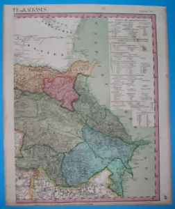 1846 SELTENE ORIGINAL KARTE KAUKASUS ARMENIEN GEORGIEN RUSSLAND ASERBAIDSCHAN TBILISI BAKU - Bild 1 von 6