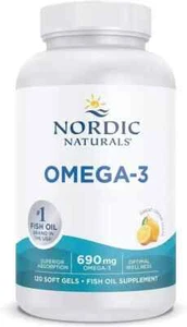 Nordic Naturals Omega-3, 690mg Dietary Supplement - 120 Soft gels. Exp 10/26 - Picture 1 of 2