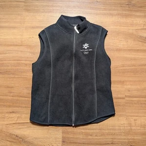 Gilet Pile Nero Ufficiale Giochi Olimpici Invernali 2002 Salt Lake City Vintage M - Foto 1 di 8