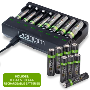 Base de carga de batería recargable más 8 pilas AAA y 8 pilas AAA de alta capacidad - Imagen 1 de 15