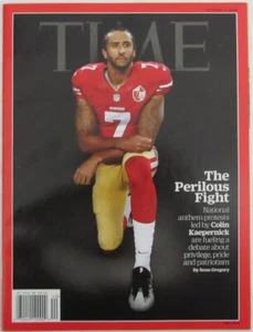 2016 TIME Magazine with Collin Kaepernick 49ers KNEEL Newstand NO LABEL 167621 - Picture 1 of 4