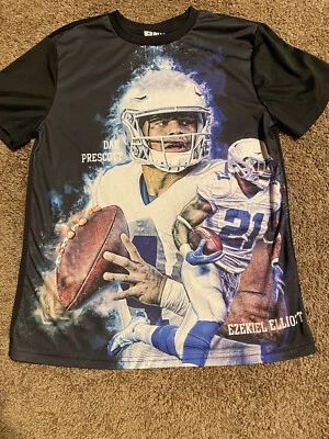Camiseta de fútbol americano NFLPA Dallas Cowboys juvenil M mediana Dak Prescott Ezekiel Elliott Foto 1 de 3
