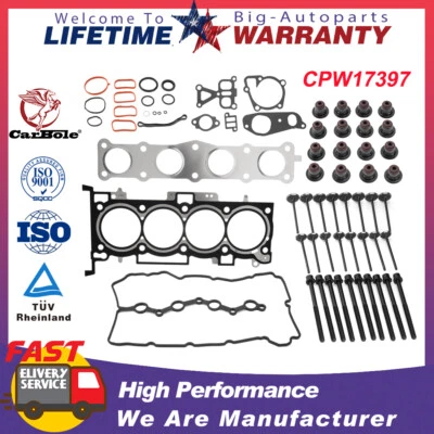 Juego de juntas de culata con kit de pernos de culata para Hyundai Sonata Kia Optima 2010-2015 2,4 L Foto 1 de 4