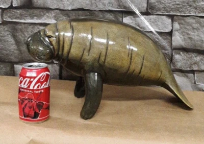 Manatí Vaca Marina Enorme Independiente 3D Pintado a Mano Poliresina Costera Vida Marina Decoración Foto 1 de 4