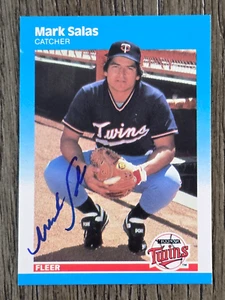 MARK SALAS Signed 1987 Fleer #551 Minnesota Twins Card Autograph - Picture 1 of 2