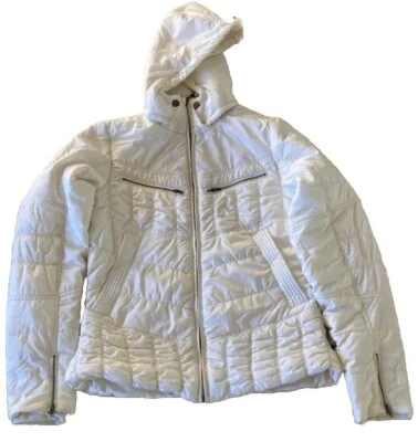 Abrigo Chaqueta Parka Mujer PrAna Talla S Puffer Polvo Con Capucha Blanco Crema Gorpcore Foto 1 de 4