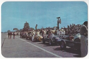 Indianapolis Motor Speedway de 1950, Indiana - Carreras de autos, postal vintage - Imagen 1 de 2