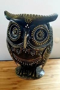 Owl Metal Art Sculpture - Holder for Small Potted Plant, Pens & Pencils etc. New - Picture 1 of 8
