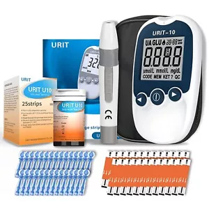 URIT Blood Glucose Meter Uric Acid Tester Monitor 50pcs Test Strips & Lancet er5 - Picture 1 of 13