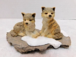 1995 Westland Gray Wolf Pack Companions 2 Baby Wolves 1E/3337 Skulptur Figur - Bild 1 von 7