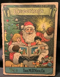 ANTIQUE SANTA GIVEAWAY ADVERTISING PROMOTIONAL HANDOUT - M.O’NEIL CO AKRON OHIO - Picture 1 of 8