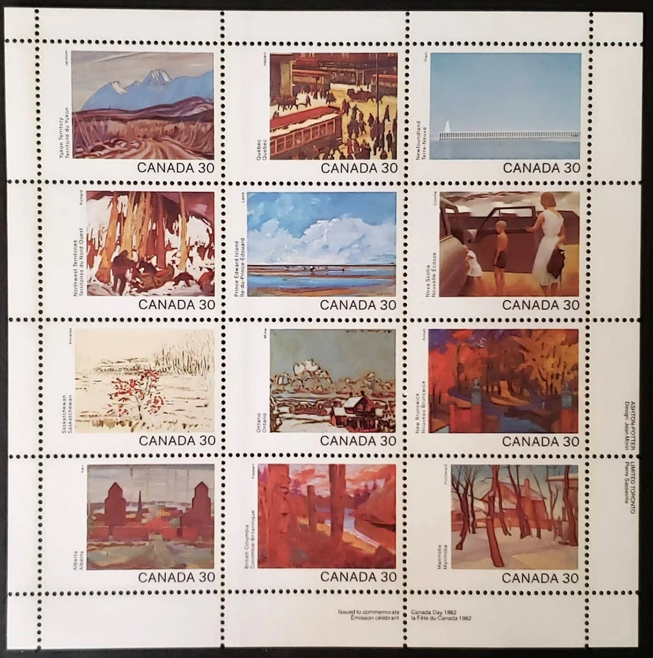 Stamps Canada Mint: #966 30c Canada Day '82 pane of 12 VF MNH - Image 1 of 1