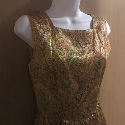 Vestido vintage MCM satinado estampado cachemir Foto 1 de 4