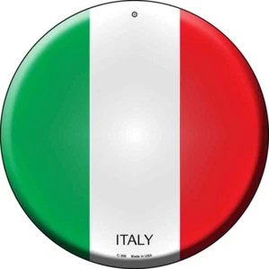 Letrero de metal circular redondo de novedad bandera de Italia 12" hogar garaje decoración de pared - Imagen 1 de 1