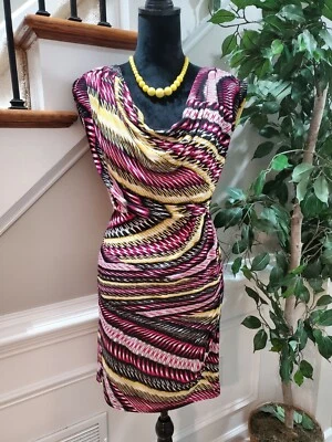 Vestido para mujer Alfani multicolor poliéster cuello en V sin mangas hasta la rodilla talla 4 Foto 1 de 4