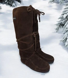 Steger Mukluks Größe 8 Ojibwa Quetico groß dunkelbraun Elchleder Stiefel Schnee Damen - Bild 1 von 13