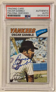 1977 Topps OSCAR GAMBLE Signed Autographed Baseball Card PSA/DNA #505 Yankees