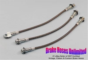 STAINLESS BRAKE HOSE SET Buick Wildcat 1969 1970 - Drum - Picture 1 of 1