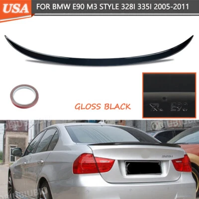Rear Trunk Spoiler Wing Fits 2005-2011 BMW 3 Series E90 335i 328i M3 Gloss Black Foto 1 de 4