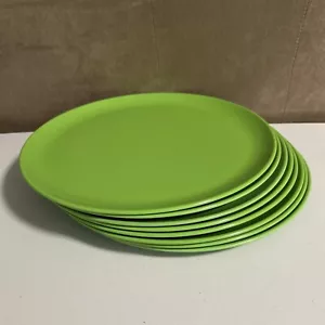 8-Green Melamine 11 Inch Dinner Plates - Picture 1 of 21