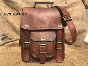 Borsa uomo vintage tracolla pelle messenger tracolla marrone - Foto 1 di 6