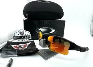 OAKLEY FLAK JACKET 1.0 XLJ SI MATTE BLACK RED AFTERMARKET POLARIZED SUNGLASSES - Picture 1 of 13
