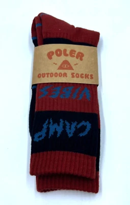 Calcetín Poler Exterior Para Hombres Negro/Rojo Rayas Campamento Vibraciones Talla Única Mezcla de Algodón Foto 1 de 4