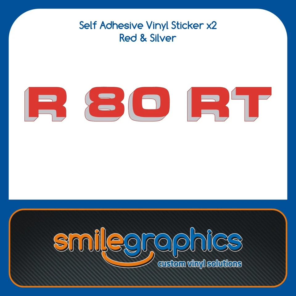 BMW R80RT Cubierta Batería Panel Lateral Pegatinas Calcomanías Rojo Plata Foto 1 de 1