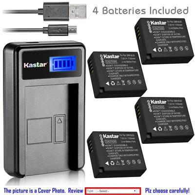 Cargador USB de batería LCD Kastar para Panasonic DMW-BLE9 DMW-BLG10 y Lumix DMC-GX85 Foto 1 de 4