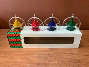 4 Vintage Merry Glow Spinner Christmas Ornaments Sputnik Atomic UFO Star MCM - Picture 1 of 4
