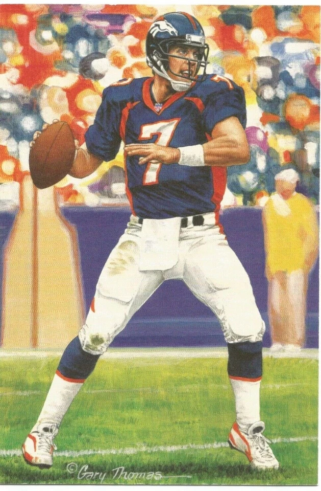 John Elway Goal Line Art Card Denver Broncos Class of 2004 - Image 1 of 1