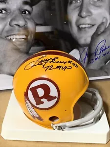 LARRY BROWN Signed 2 BAR MINI TB HELMET WASHINGTON REDSKINS 72 NFL MVP JSA - Picture 1 of 3