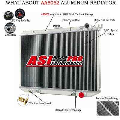 3 Core Aluminum Radiator For 1986-1997 Nissan Pickup Pathfinder D21 2.4L/3.0L US - Image 1 of 4