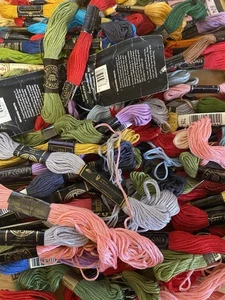 Large Mixed Lot  Assorted Brands Cotton  Embroidery Floss Multi Color 100 Skeins - Picture 1 of 2