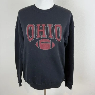 Sudadera pulóver de fútbol americano Oat Collective para mujer M negra de Ohio manga larga Foto 1 de 4