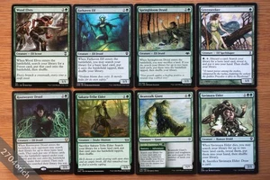 Set of 8 Green Land Fetch Ramp Creatures *NM* Magic Group MTG EDH Wood Elves - Picture 1 of 2