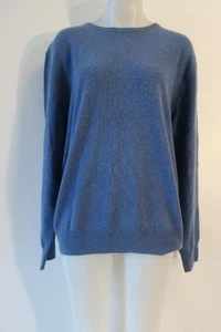 Mens J. Crew Blue 100% Cashmere Long Sleeve Crewneck Sweater XL - Picture 1 of 7