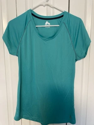 Prenda deportiva para mujer RBX talla grande turquesa manga corta cuello en V Foto 1 de 4