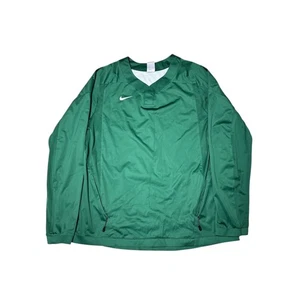 Vintage Nike Men's Green Long Sleeve Pullover Sweatshirt Nylon Jacket Size L - Picture 1 of 9