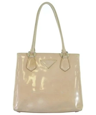 Prada Beige Patent Leather Tote Bag Top Handle Vintage Authentic - Image 1 of 4