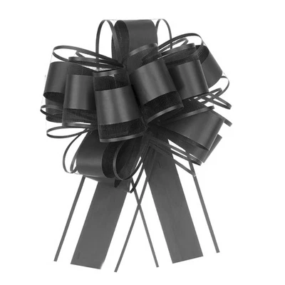 10 Pcs 4 Inch Large Pull Bow Gift Wrapping Ribbon for Car Presents, Black - Image 1 of 4