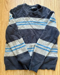 Express Men’s Pullover Sweater Blue 100% Lambswool Long Sleeve XL - Picture 1 of 2