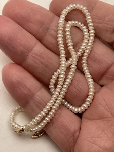 Glowing Seed Pearl 13.5” Inch Choker With 14K Marked Clasp - Picture 1 of 8