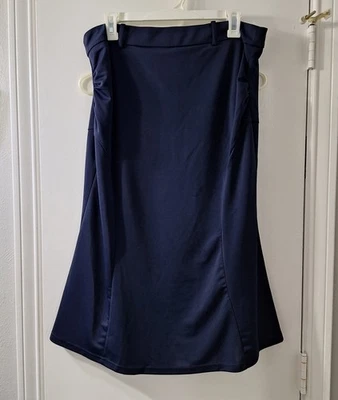 Falda Belle Poque Línea A Retro Azul Grande Volantes Oficina Juegos con disfraces VER Medida Foto 1 de 4