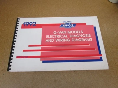 Chevrolet G-van G10 G20 1992 diagramas de cableado eléctrico manual de servicio de taller Foto 1 de 4