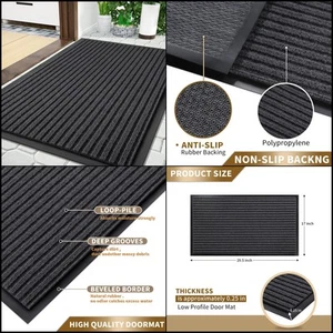 Front Door Mat Outdoor Indoor, Non Slip Floor Mat for House Entry Patio, 100% Wa - Picture 1 of 1